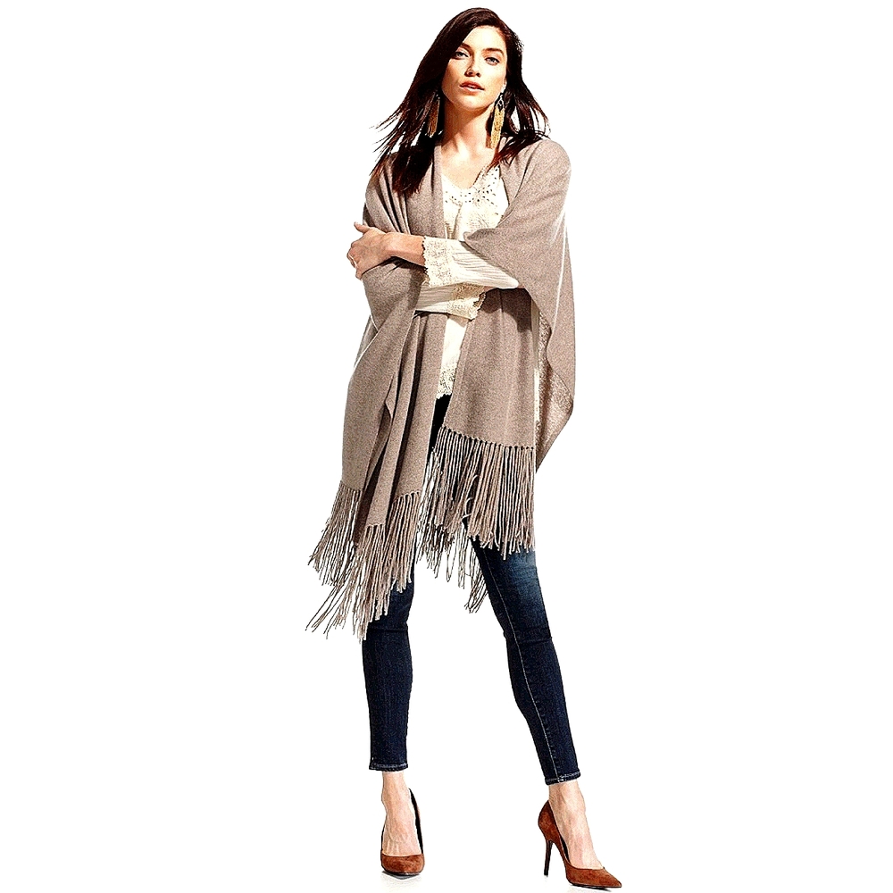 360 fringe pure cashmere midi duster sweater cardigan